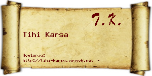 Tihi Karsa névjegykártya